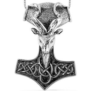 Baphomet Oxidized Stainless Steel Pendant